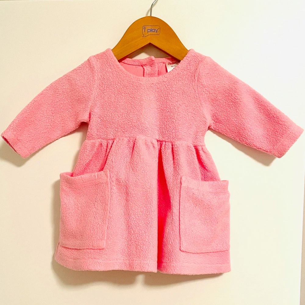 Zutano Cozie Fleece Dress Pink 6 Months